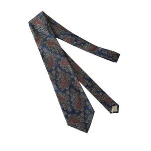 Dress Suit Silk Tie Mens Navy Retro Persian Paisley CHRISTOPHER HAYES Italy